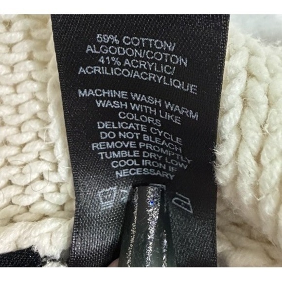 Access Hooded Pullover Cable Knit Chunky Sweater Fisherman Sz M Fitted Slimming - Picture 7 of 7